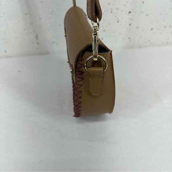 Danielle Nicole Beige Pebbled Vegan Leather Crossbody - Picture 7 of 14